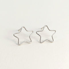 'Starlight' Sterling Silver Medium Star Stud Earring, view 1