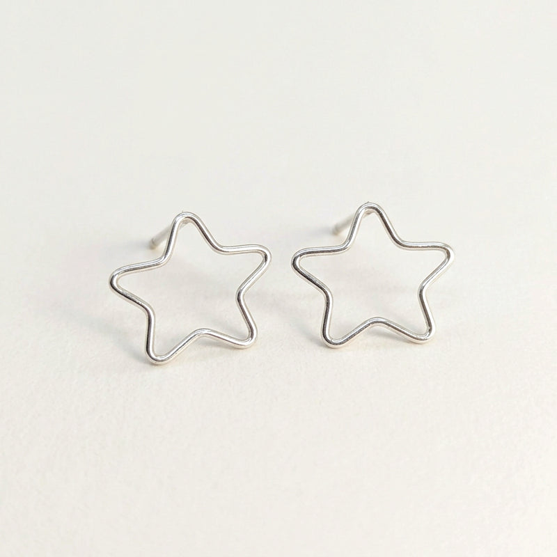 'Starlight' Sterling Silver Medium Star Stud Earring