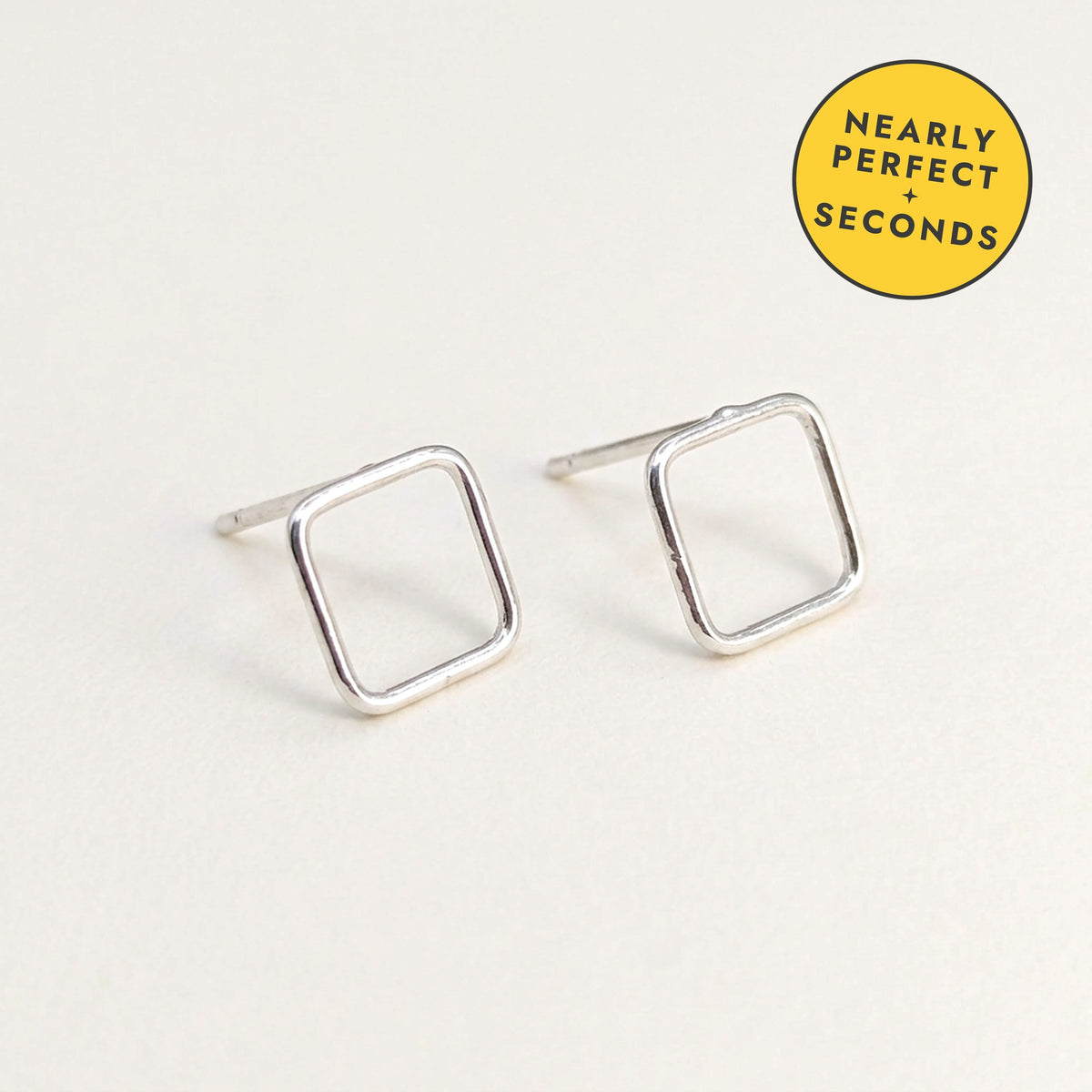 'Equal' Sterling Silver Small Open Square Stud Earring — Seconds (nearly perfect seconds)