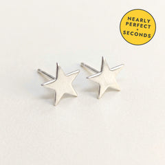 'Fallen Star' Sterling Silver Small Star Stud Earring — Seconds (nearly perfect seconds), view 1
