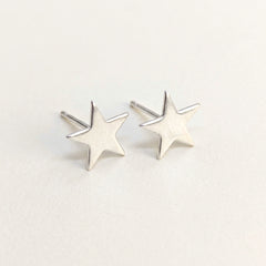 'Fallen Star' Sterling Silver Small Star Stud Earring, view 1