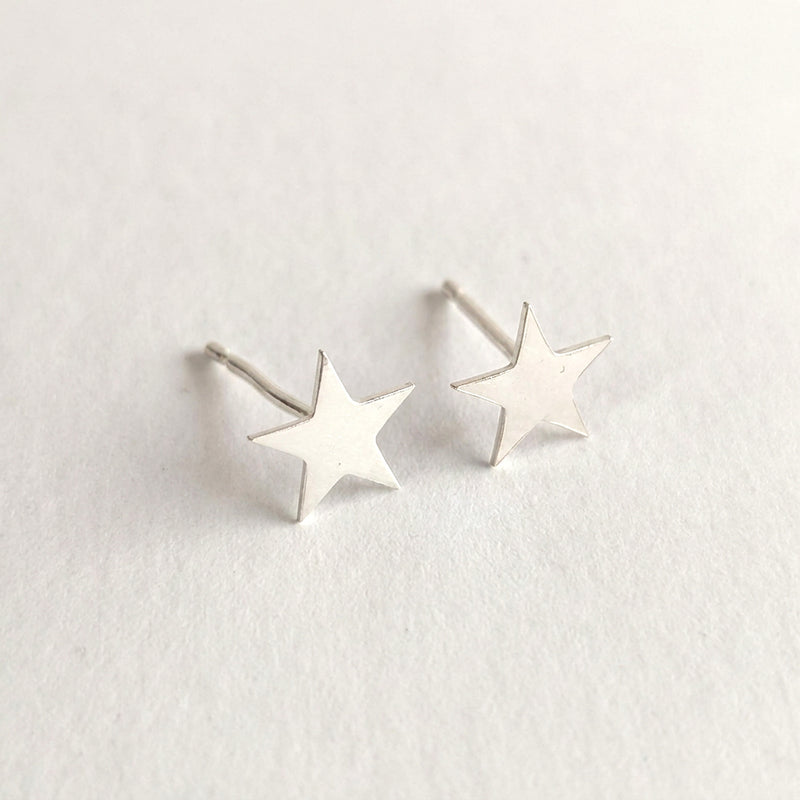 'Fallen Star' Sterling Silver Small Star Stud Earring