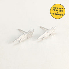 'Electra' Sterling Silver Textured Lightning Stud Earring — Seconds (nearly perfect seconds), view 1