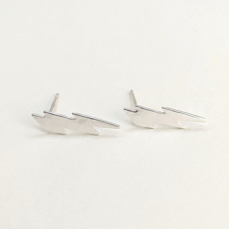 'Electra' Sterling Silver Lightning Stud Earring