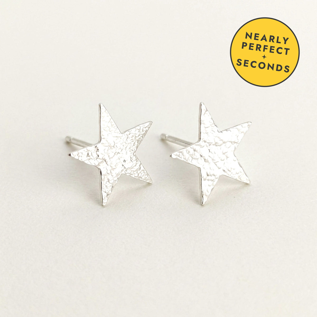 'Fallen Star' Sterling Silver Hammered Medium Star Stud Earring — Seconds (nearly perfect seconds)