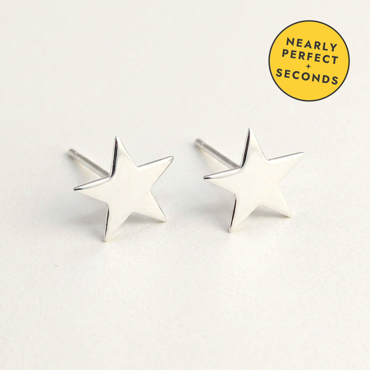 'Fallen Star' Sterling Silver Polished Medium Star Stud Earring — Seconds (nearly perfect seconds)