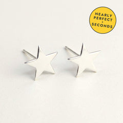 'Fallen Star' Sterling Silver Polished Medium Star Stud Earring — Seconds (nearly perfect seconds), view 1
