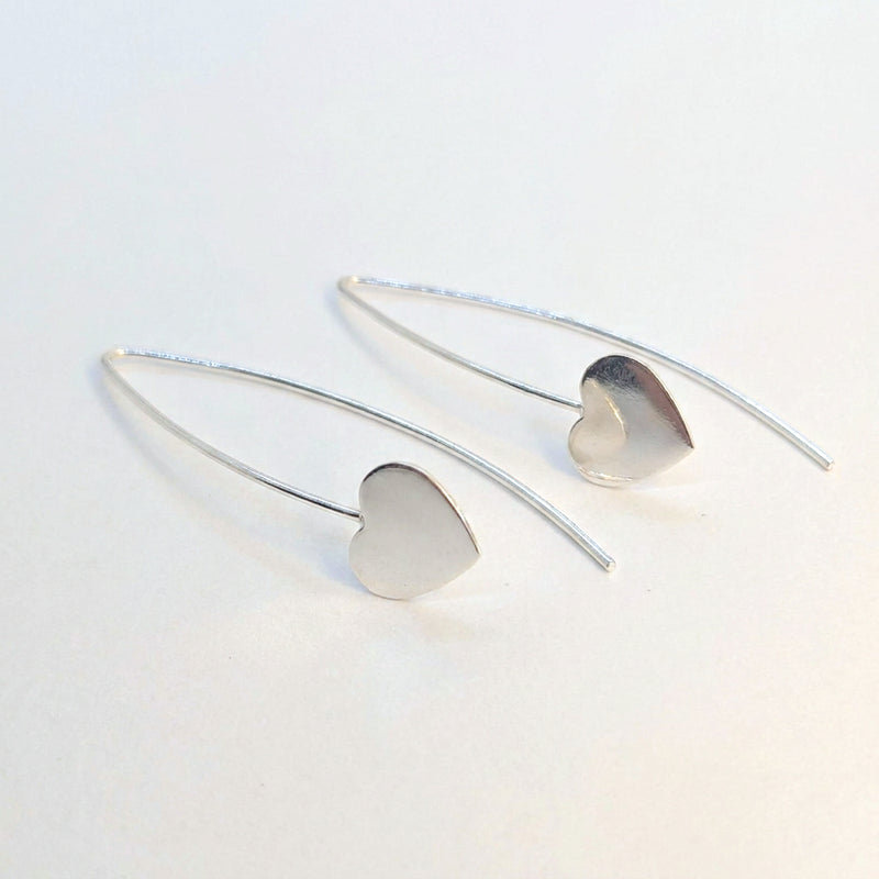 'Queen' Sterling Silver Heart Threader Earring