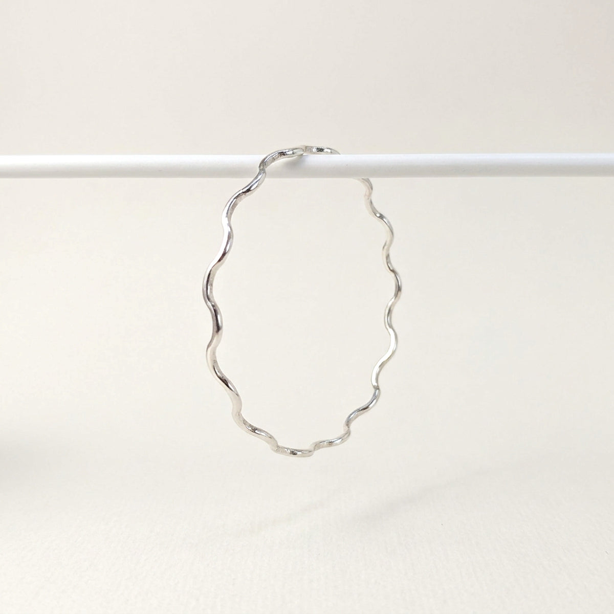 'Wave' Silver Wavy Bangle