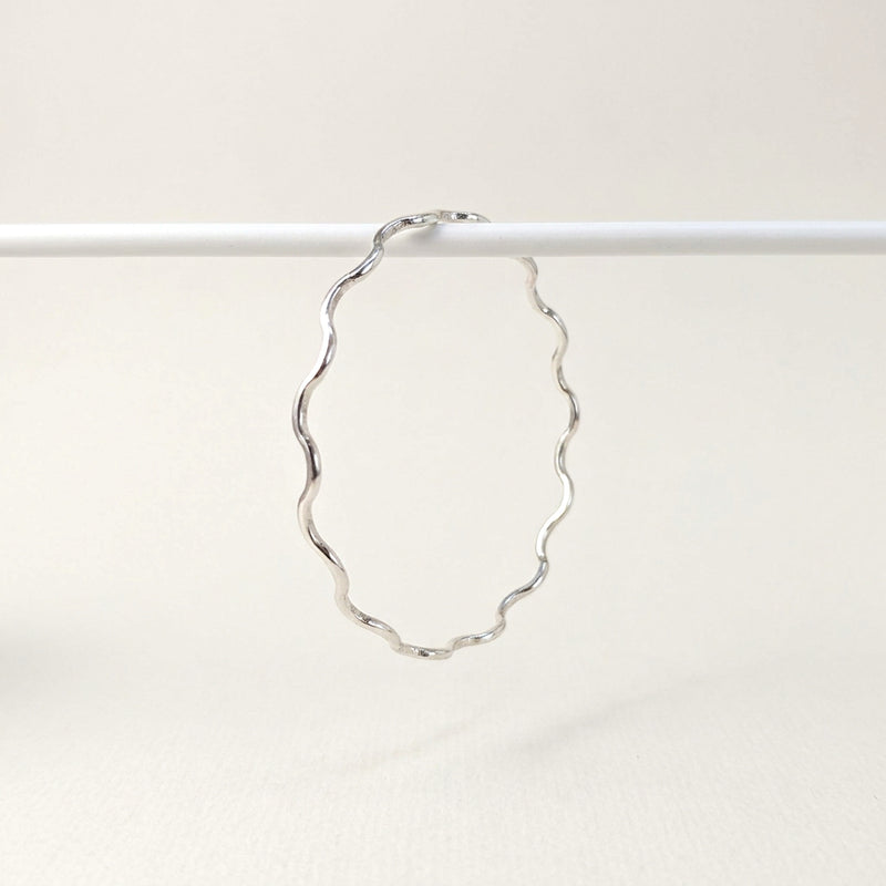 'Wave' Silver Wavy Bangle