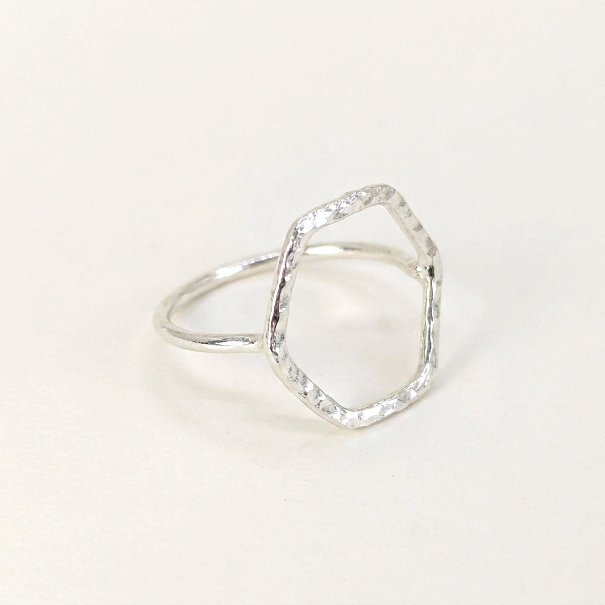 'Hexa' Sterling Silver Hexagon Statement Ring