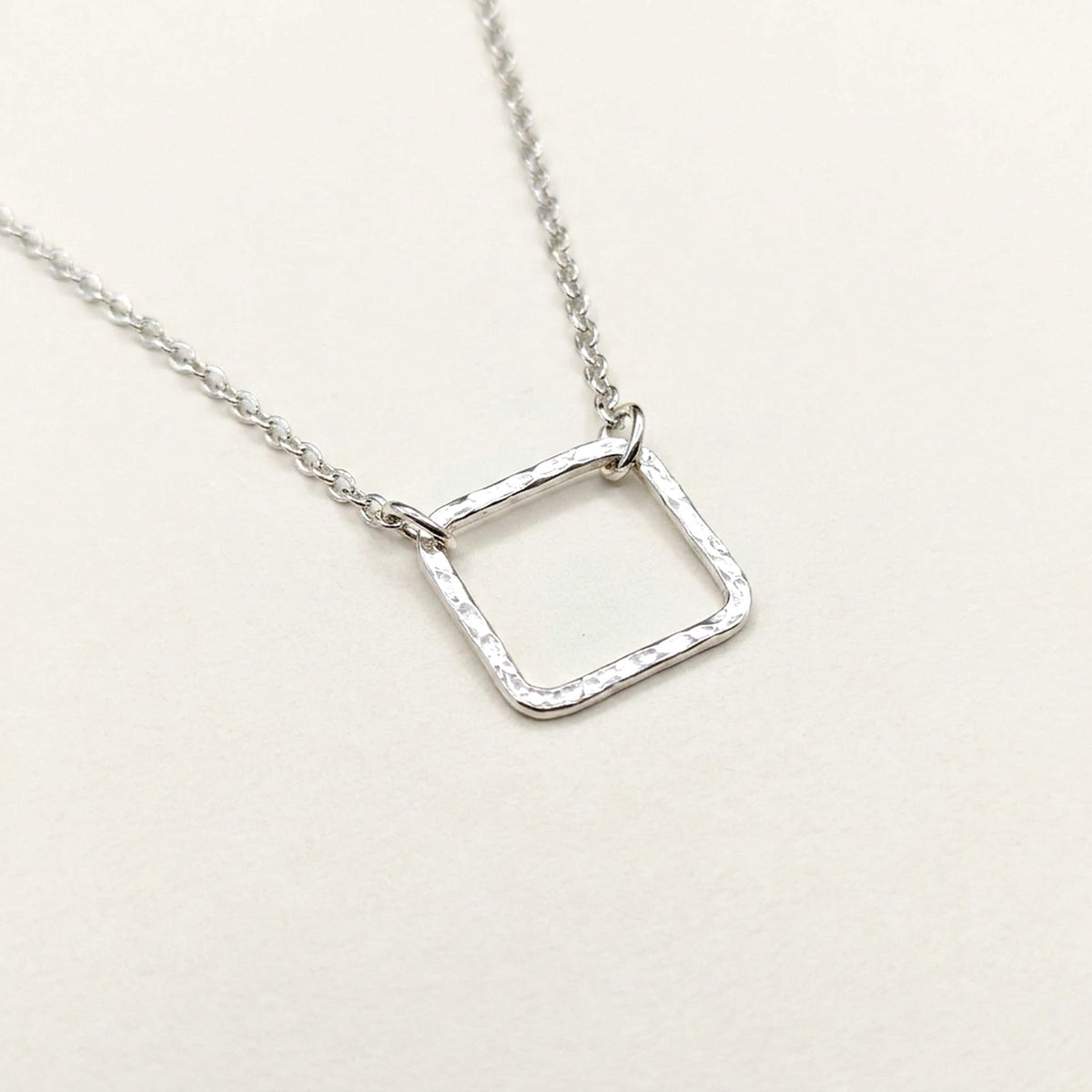 'Equal' Sterling Silver Square Pendant