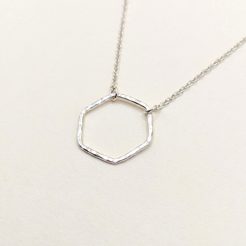 'Hexa' Sterling Silver Hexagon Pendant