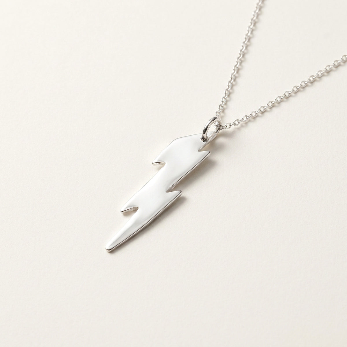 'Electra' Sterling Silver Polished Lightning Pendant