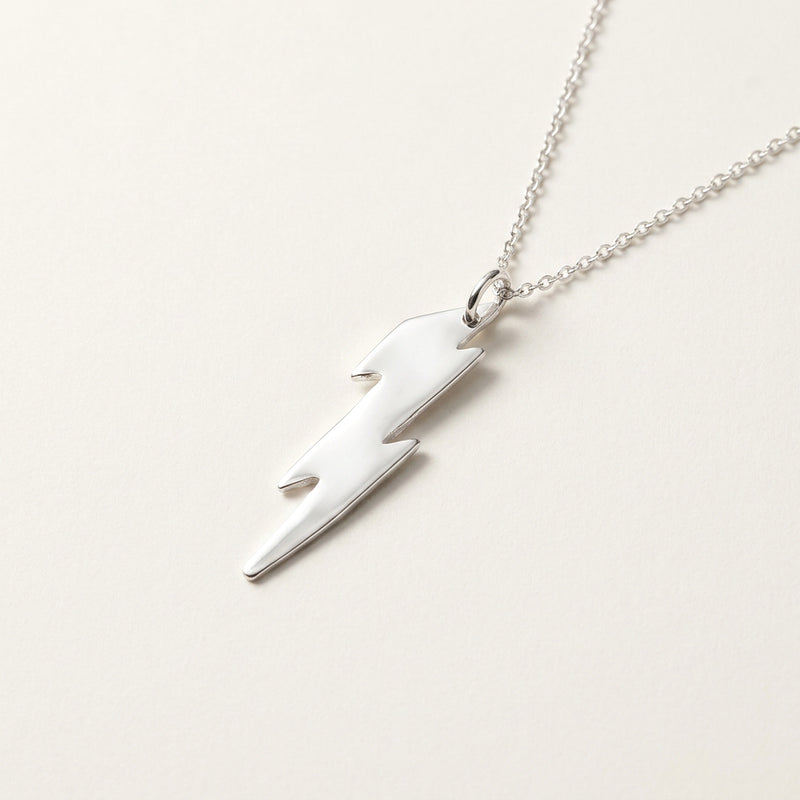 'Electra' Sterling Silver Polished Lightning Pendant