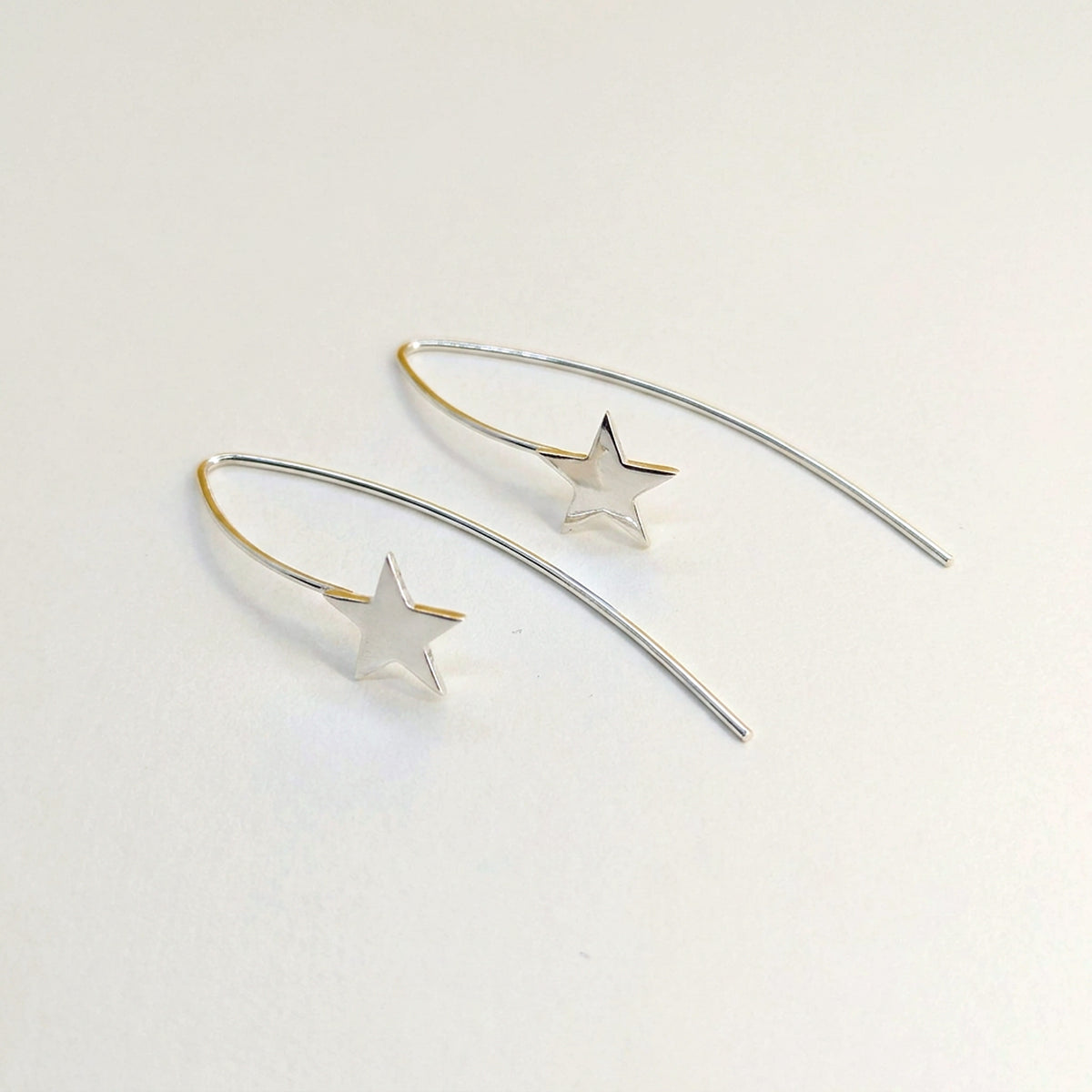 'Shooting Star' Sterling Silver Star Threader Earring