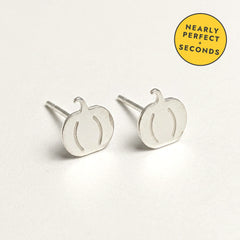 'Autumna' Pumpkin Silver Stud Earring — Seconds (nearly perfect seconds), view 1
