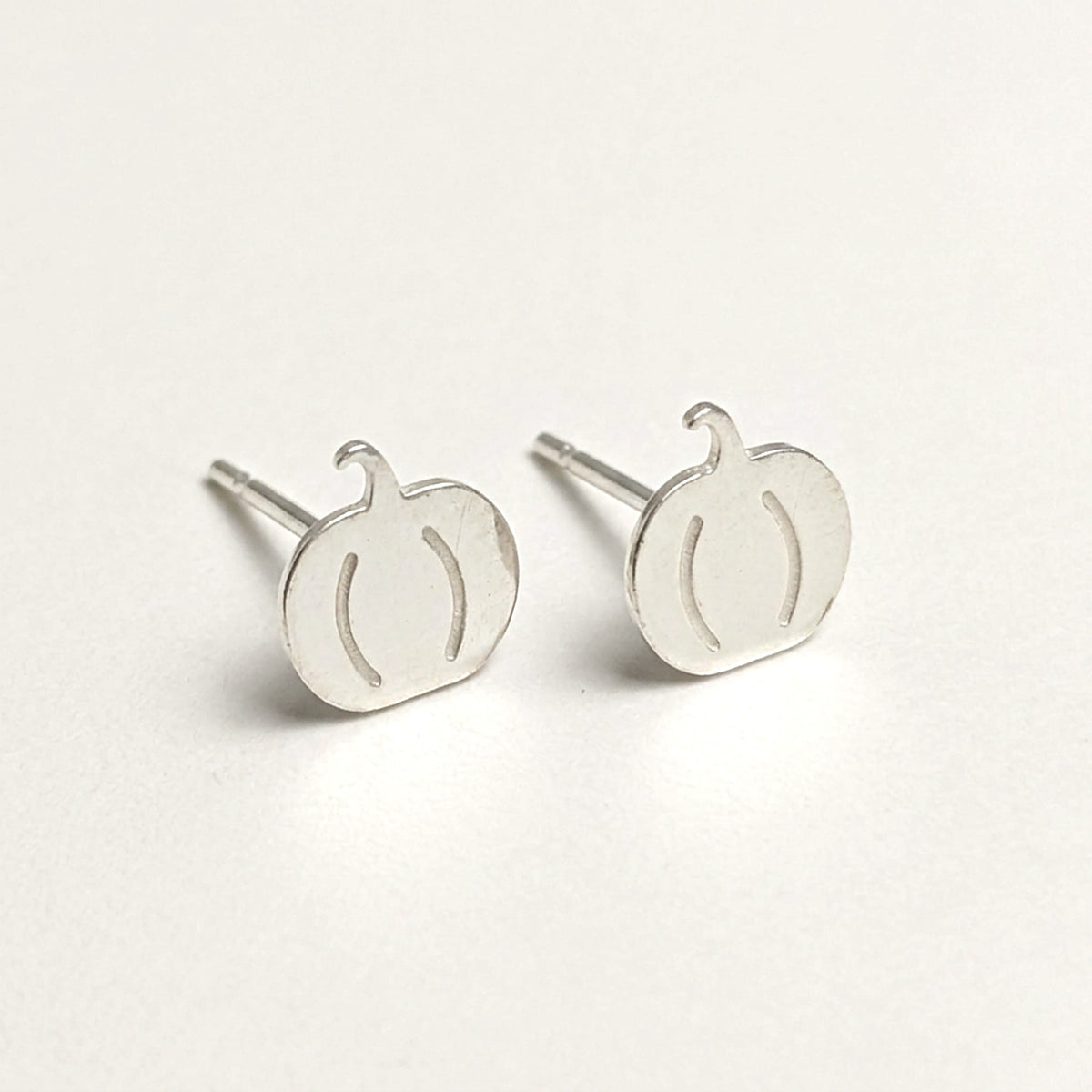 'Autumna' Pumpkin Silver Stud Earring