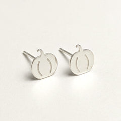 'Autumna' Pumpkin Silver Stud Earring, view 1