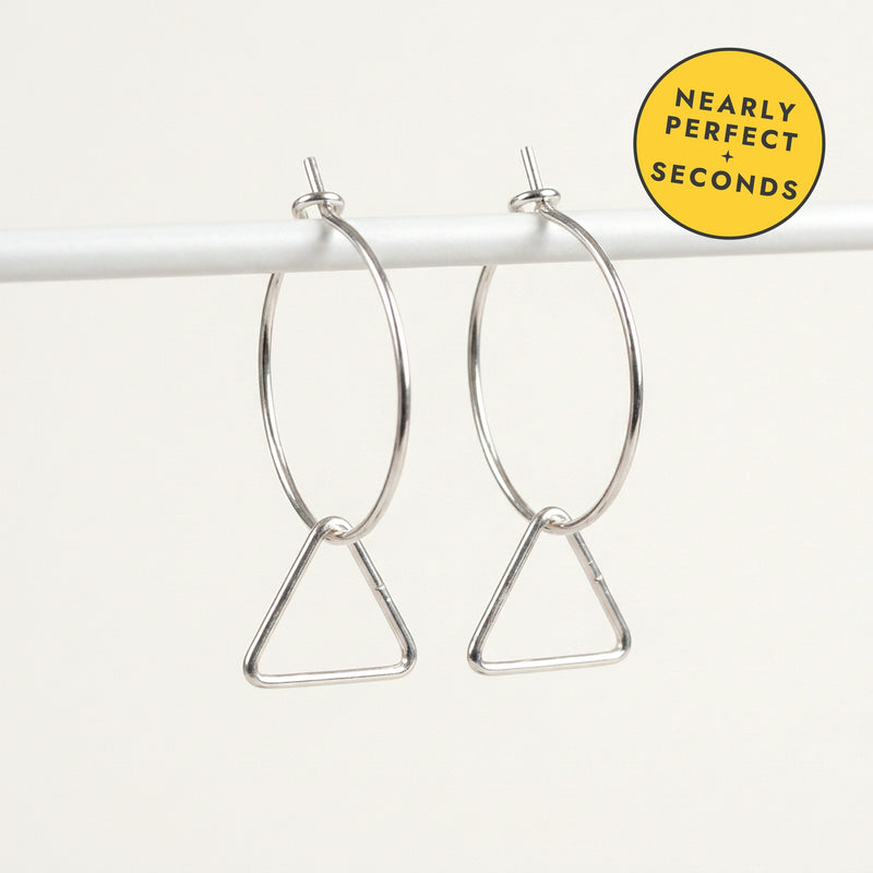 'Prism' Sterling Silver Small Triangle Hoop Earring — Seconds (nearly perfect seconds)