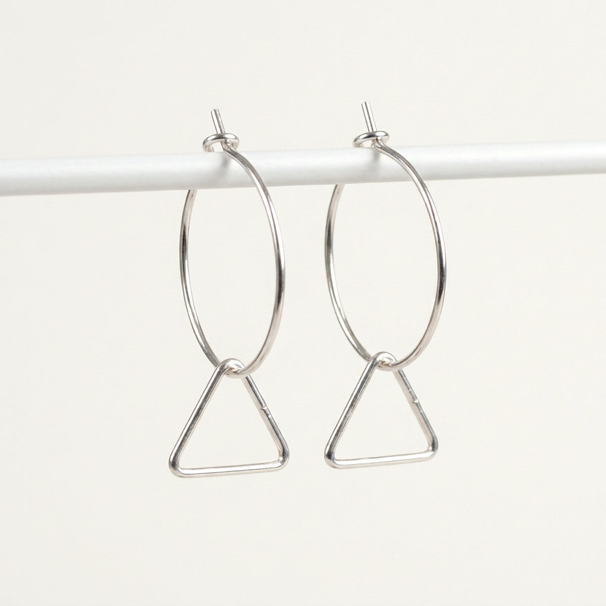 'Prism' Sterling Silver Triangle Hoop Earring, Small