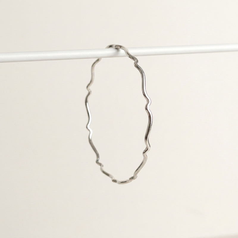 'Heartbeat' Silver Bangle