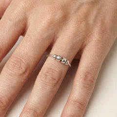 'Halo' Sterling Silver Fidget Ring, worn, view 2